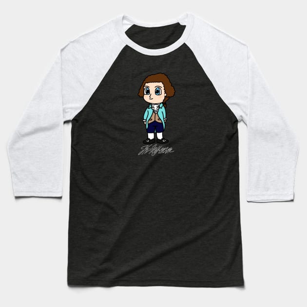 Chibi Thomas Jefferson 2 (Small Print) Baseball T-Shirt by Aeriskate